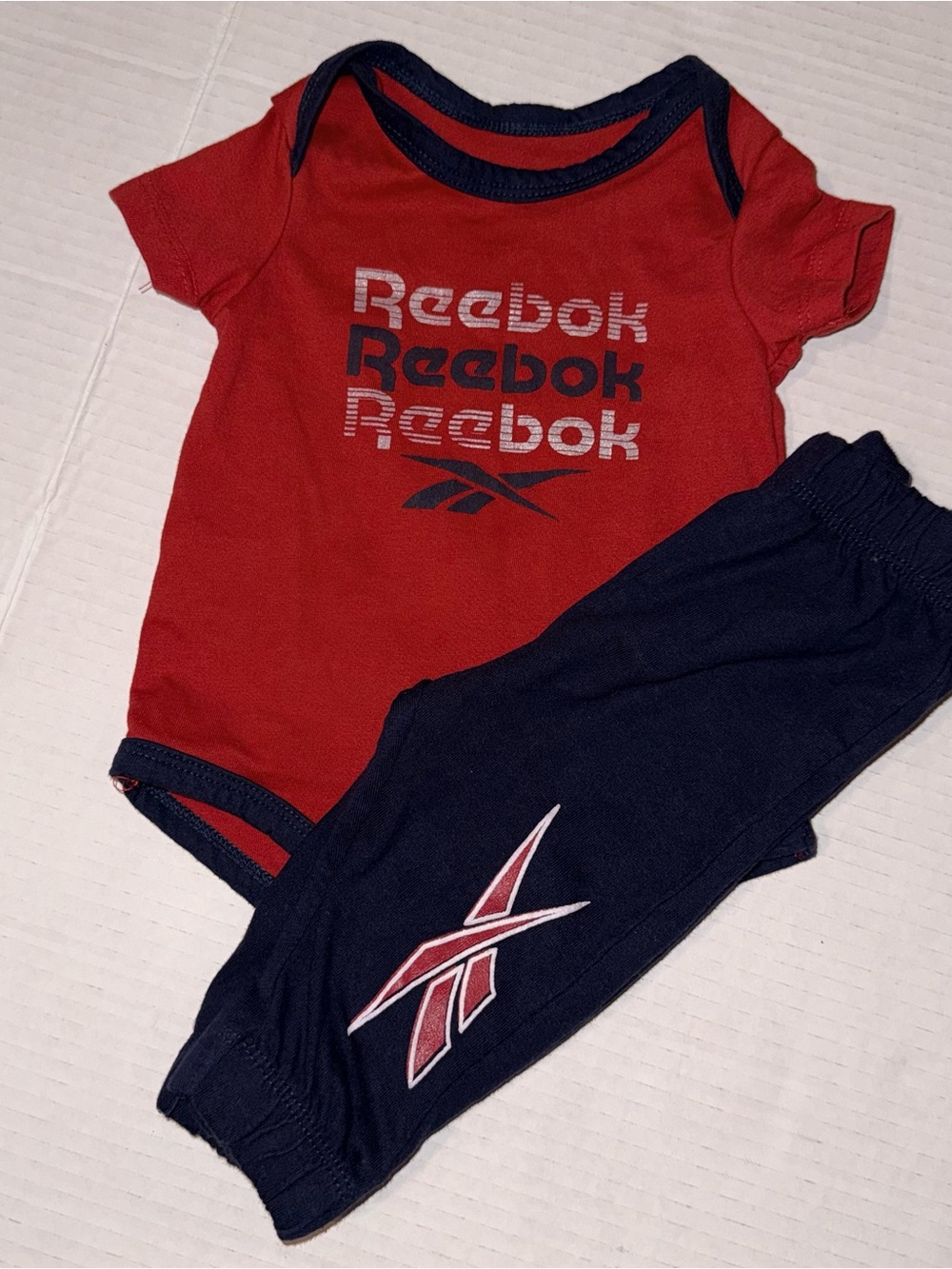 Reebok Red & Navy Infant Bodysuit and Pants Set